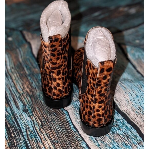 Rebecca Minkoff Size 7M Leopard Print Calf Hair Chelsea Sabeen Too Ankle Boots - Picture 6 of 9